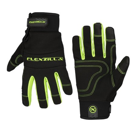 LEGACY Flexzilla? High Dexterity General Purpose Gloves, Synthetic Leather, Black/ZillaGreen?, L GH300L